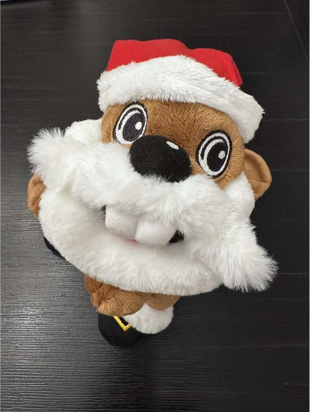 Buc-ee's Plush Santa Hat Beard Sweater Beaver Christmas Stuffed Animal EUC